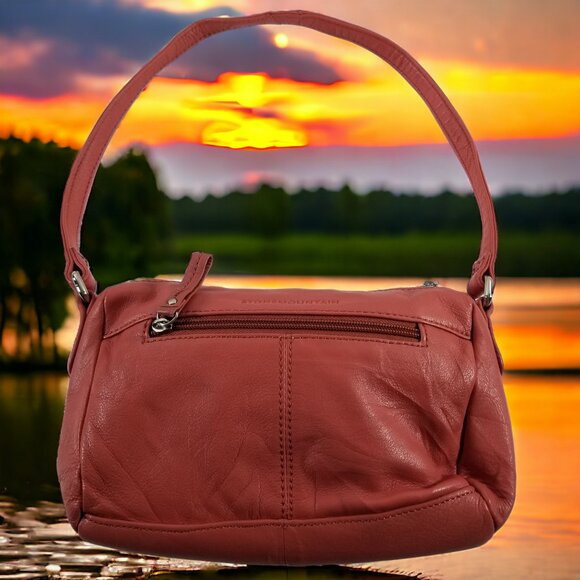 Stone Mountain Pink Leather Crossbody Purse Shoulder Bag 11094 - Picture 4 of 7